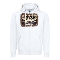 White Cowhide Leopard Background Zipper Hoodie - JahusDesignShop