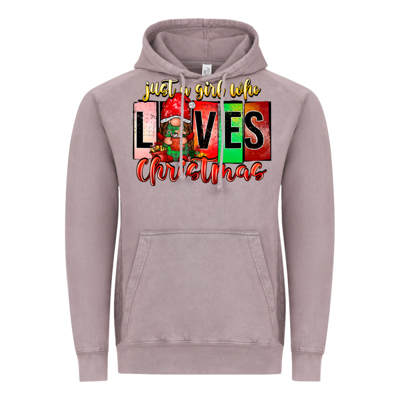 Just A Girl Who Loves Christmas Vintage Hoodie by CowhideDigitalArt | Teevron
