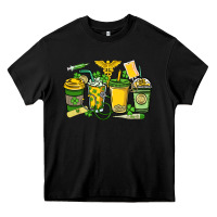 Black St. Patrick's Day Nurse coffee cups Heavy Core Tee - HowdyJamesFarm