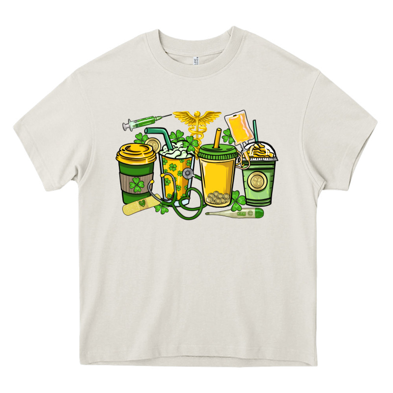 St. Patrick's Day Nurse Coffee Cups Heavy Core Tee by HowdyJamesFarm | Teevron