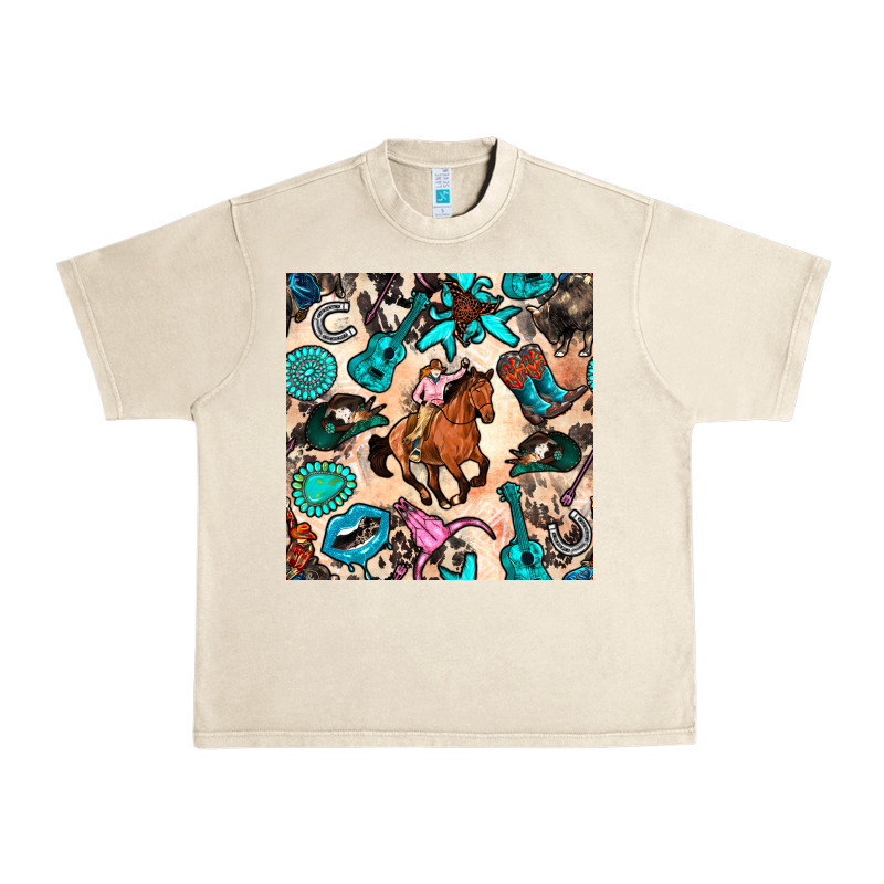 Western Cowgirl Seamless Pattern Urban Heavy Tee by BundleAndBundleShop | Teevron