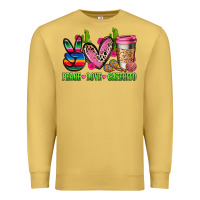 Antique Gold But first cafecito y chismecito Premium Sweatshirt - RanaPortraitStore