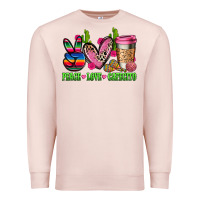 Pale Pink But first cafecito y chismecito Premium Sweatshirt - RanaPortraitStore