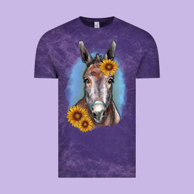 Sunflower Donkey Vintage Tee Designed By Ranaportraitstore