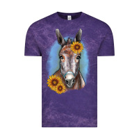 Cloud Purple Sunflower Donkey Vintage Tee - RanaPortraitStore
