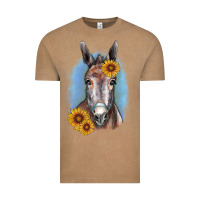 Vintage Coffee Sunflower Donkey Vintage Tee - RanaPortraitStore