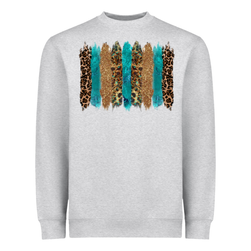 Glitter Turqoise Leopard Tooled Leather Background Heavyweight Sweatshirt by RanaPortraitStore | Teevron