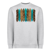 Heather Grey glitter turqoise leopard tooled leather background Heavyweight Sweatshirt - RanaPortraitStore