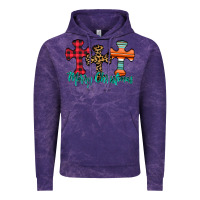 Cloud Purple merry Christmas cross Vintage Hoodie - CowhideDigitalArt