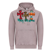 Vintage Zinc merry Christmas cross Vintage Hoodie - CowhideDigitalArt