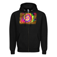 Black leopard, tie die backgraund Zipper Hoodie - JahusDesignShop