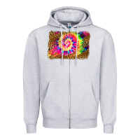 Leopard, Tie Die Backgraund Zipper Hoodie | Teevron