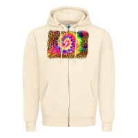 Sandshell leopard, tie die backgraund Zipper Hoodie - JahusDesignShop