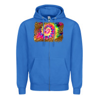 True Royal leopard, tie die backgraund Zipper Hoodie - JahusDesignShop