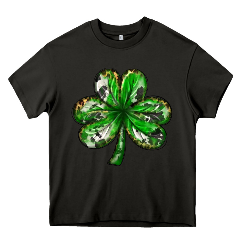 Shamrock With Leopard And Cowhide St. Patricks Day Heavy Core Tee by HowdyJamesFarm | Teevron