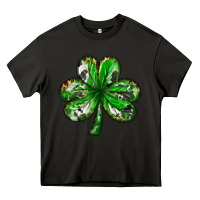 Asphalt Shamrock with leopard and cowhide St. Patricks day Heavy Core Tee - HowdyJamesFarm