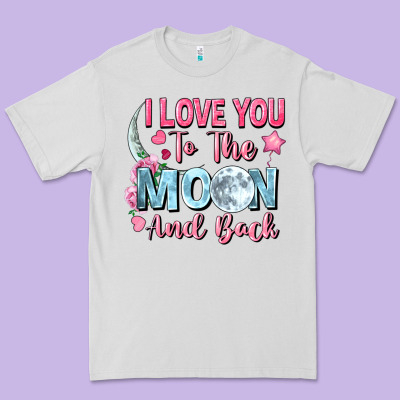 I Love You To The Moon And Back Valentine's Day Premium Tee Designed By Fadigitalartstudio
