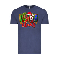 Vintage Denim Christmas papa claus Vintage Tee - FaDigitalArtStudio