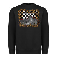 Black leopard racing  background Heavyweight Sweatshirt - RanaPortraitStore