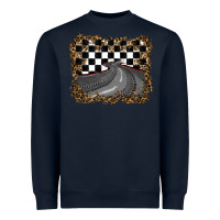 Navy leopard racing  background Heavyweight Sweatshirt - RanaPortraitStore