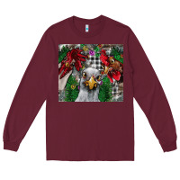 Burgundy Chicken Long Sleeve Tee - CowhideDigitalArt