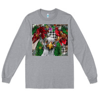 Heather Grey Chicken Long Sleeve Tee - CowhideDigitalArt