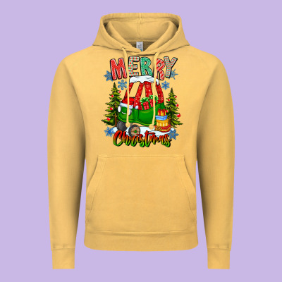 Merry Christmas Car Vintage Hoodie Designed By Cowhidedigitalart