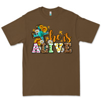 Cacao Easter Day He is alive with cross Premium Tee - OliviaCreatesArt