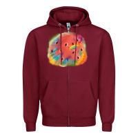 Burgundy tie die watermelon Zipper Hoodie - JahusDesignShop