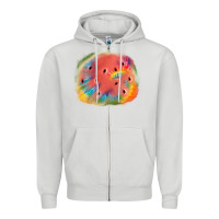 Dove Grey tie die watermelon Zipper Hoodie - JahusDesignShop