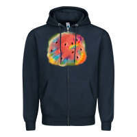 Navy tie die watermelon Zipper Hoodie - JahusDesignShop