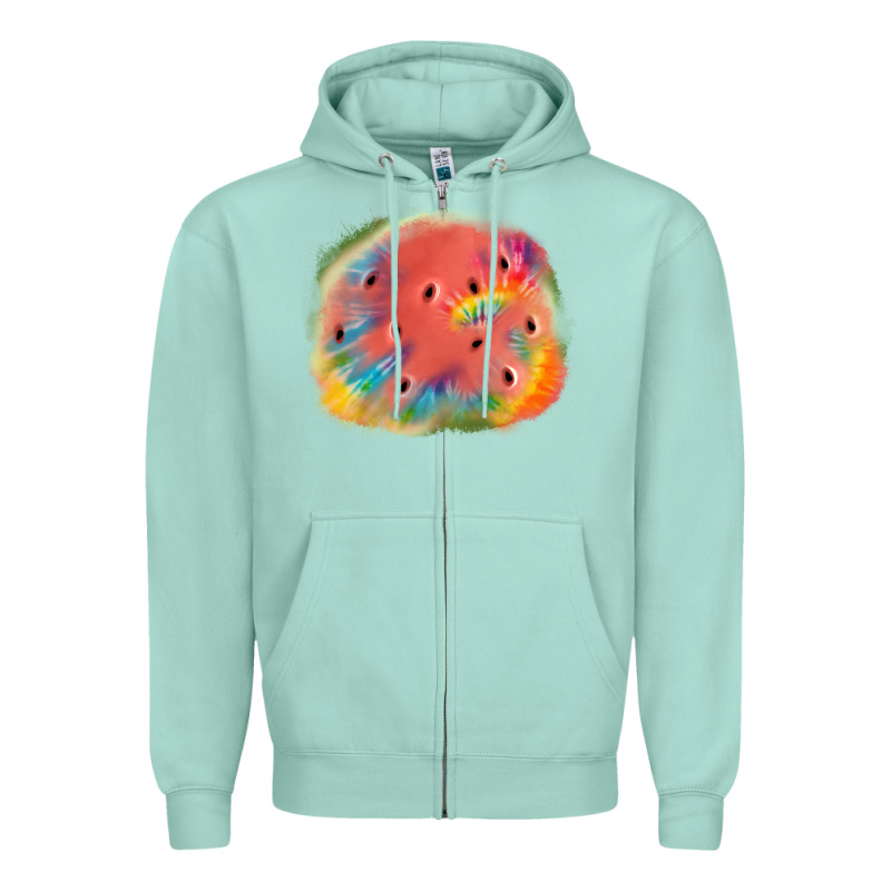 Tie Die Watermelon Zipper Hoodie by JahusDesignShop | Teevron