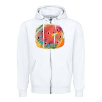 White tie die watermelon Zipper Hoodie - JahusDesignShop