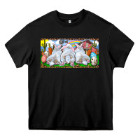 Black Easter Bunnies Heavy Core Tee - RanaPortraitStore