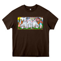 Chocolate Brown Easter Bunnies Heavy Core Tee - RanaPortraitStore
