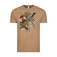 Vintage Coffee kinda emotionless kinda emotional skeleton chest Vintage Tee - FaDigitalArtStudio