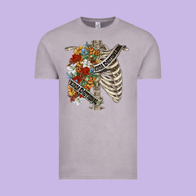 Kinda Emotionless Kinda Emotional Skeleton Chest Vintage Tee Designed By Fadigitalartstudio