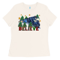 Bone believe polar express christmas trees Ladies Tee - FaDigitalArtStudio