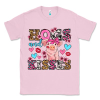 Bubblegum Pink hogs and kisses pig  olivia Classic Tee - OliviaCreatesArt