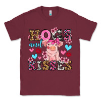 Burgundy hogs and kisses pig  olivia Classic Tee - OliviaCreatesArt