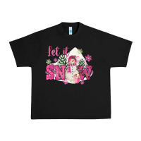 Black Let It Snow Pink Christmas Urban Heavy Tee - FaDigitalArtStudio