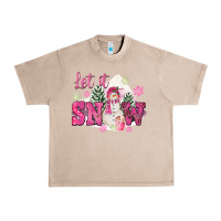 French Oak Let It Snow Pink Christmas Urban Heavy Tee - FaDigitalArtStudio