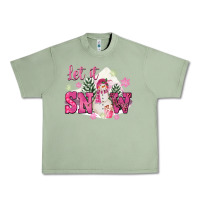 Oil Green Let It Snow Pink Christmas Urban Heavy Tee - FaDigitalArtStudio