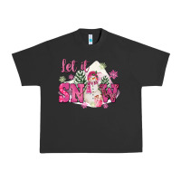 Pigment Black Let It Snow Pink Christmas Urban Heavy Tee - FaDigitalArtStudio
