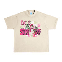 Sandshell Let It Snow Pink Christmas Urban Heavy Tee - FaDigitalArtStudio