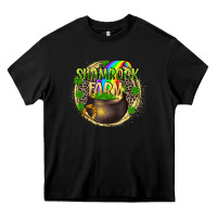 Black St. Patrick's Shamrock farm Heavy Core Tee - CowGirlArtShop