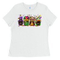 White mardi gras afro gnomies Ladies Tee - FaDigitalArtStudio