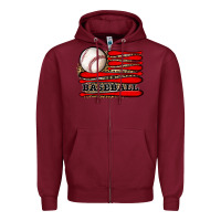 Burgundy leopard baseball flag Zipper Hoodie - JahusDesignShop
