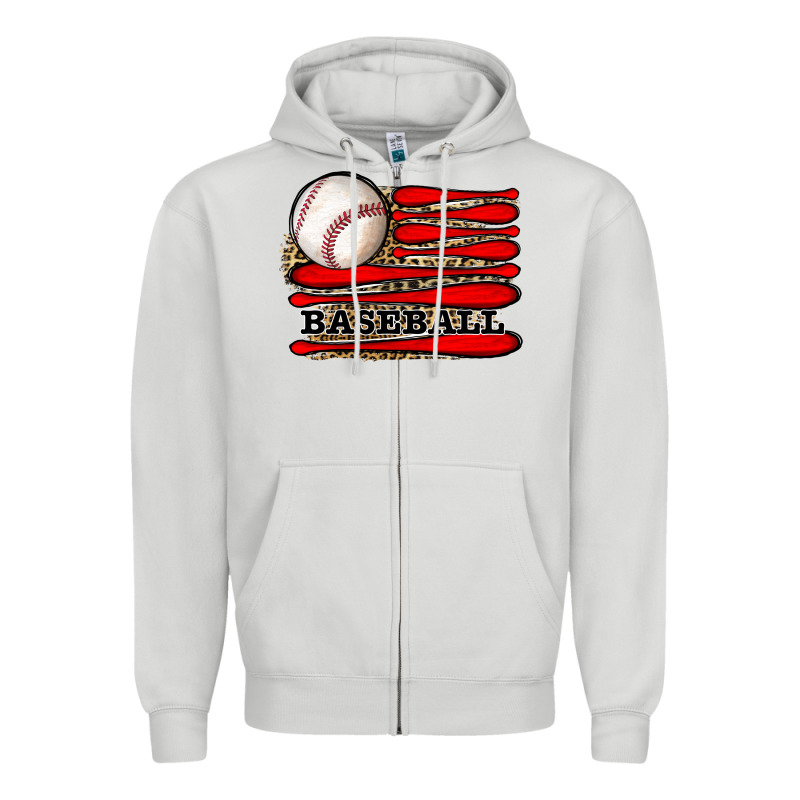 Leopard Baseball Flag Zipper Hoodie by JahusDesignShop | Teevron