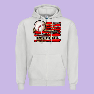 Leopard Baseball Flag Zipper Hoodie Designed By Jahusdesignshop